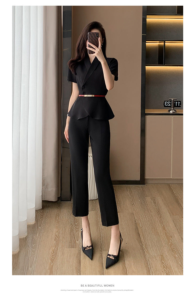 Professional Suit Women's Summer Thin Beautician High-end Beauty Salon Work Clothes Jewelry Store Tooling Formal Suit