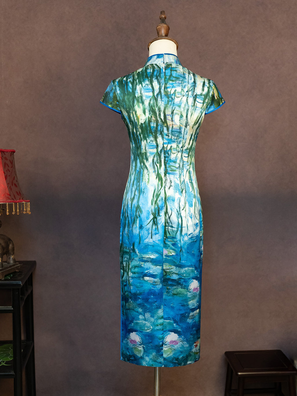 Hand-Painted Original Silk Cheongsam by Yan Yan, Sleeping Beauty Cheongsam, Elegant Silk Cheongsam, Personalized Customization