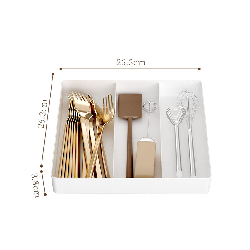 Kitchen Drawer Partition Tableware Storage Box Knife and Fork Chopsticks Storage Rack Kitchenware Storage Household Cabinet Built-in Partition
