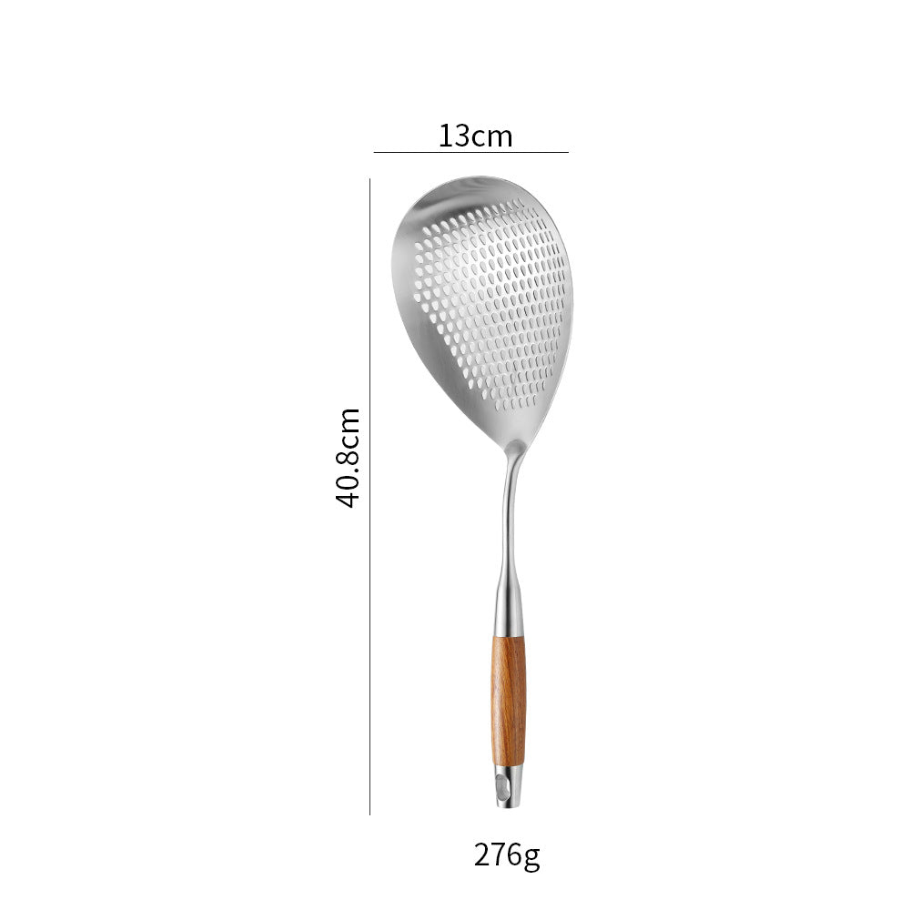 Cross-Border Kitchenware 316 Stainless Steel Spatula for Cooking Household Soup Spoon Rosewood Handle Spatula Kitchen Utensils Frying Spoon