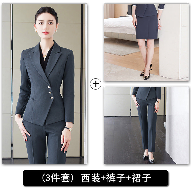 Professional Suit Pants for Women, Autumn Jewelry Store Front Desk Reception Work Uniform, Medical Beauty Club, Beauty Salon Secretary Workwear