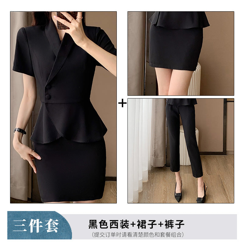 Professional Suit Women's Summer Thin Beautician High-end Beauty Salon Work Clothes Jewelry Store Tooling Formal Suit
