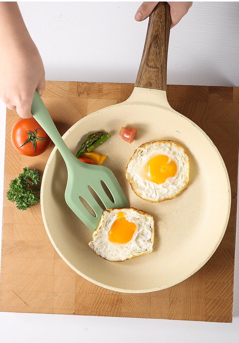 Acura Green Silicone Kitchenware Non-stick Cookware with Spade and Spoon Set Easy to Clean Kitchen Silicone Heat-resistant Kitchenware Five-piece Set