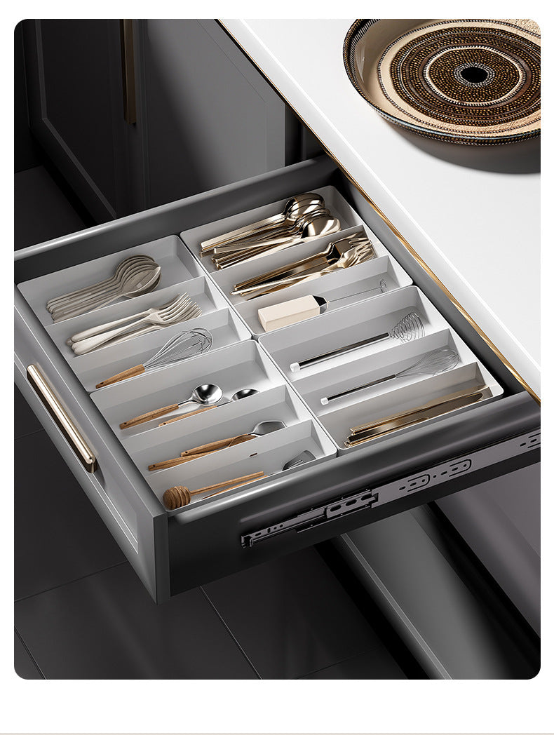 Kitchen Drawer Partition Tableware Storage Box Knife and Fork Chopsticks Storage Rack Kitchenware Storage Household Cabinet Built-in Partition
