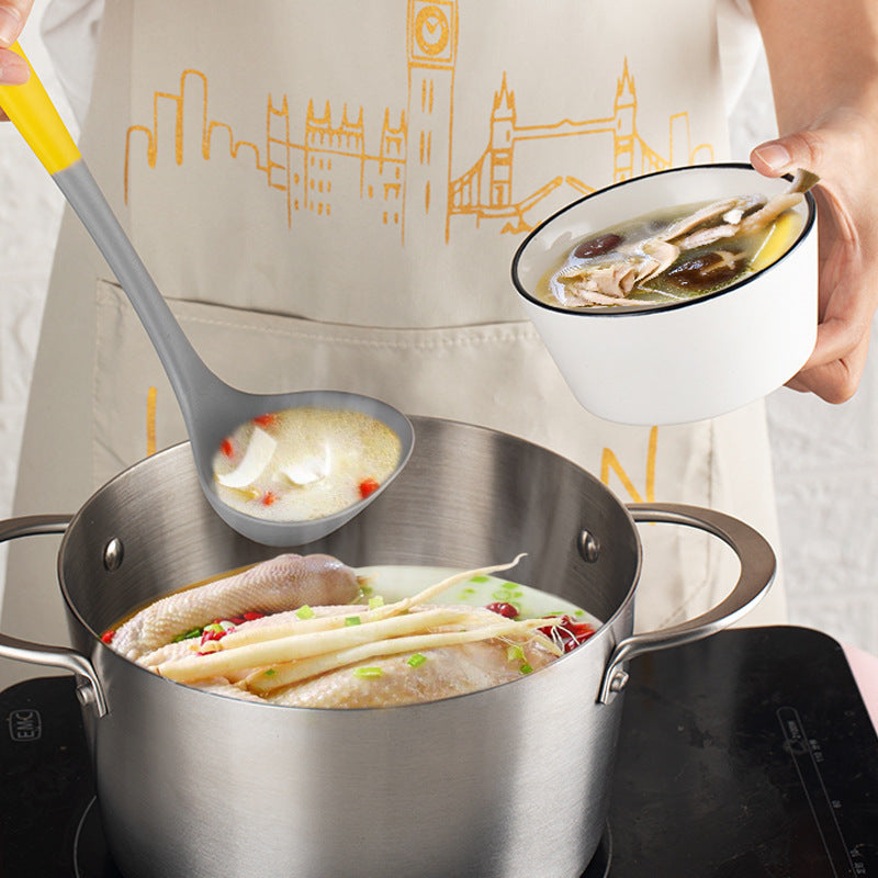 In-Stock Two-Color Silicone Kitchen Utensils, Kitchen Supplies That Won'T Damage Pots, Easy to Clean, Strainer, Soup Spoon, Spatula Set, Non-Stick Pan