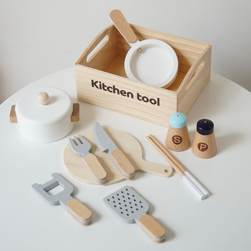 Export Nordic children's simulation food solid wood toys kitchen kitchenware magnet fruit and vegetable cutting toys