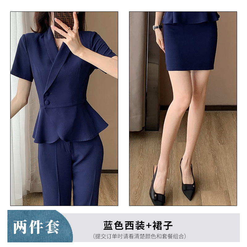 Professional Suit Women's Summer Thin Beautician High-end Beauty Salon Work Clothes Jewelry Store Tooling Formal Suit