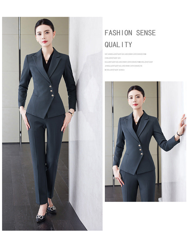 Professional Suit Pants for Women, Autumn Jewelry Store Front Desk Reception Work Uniform, Medical Beauty Club, Beauty Salon Secretary Workwear