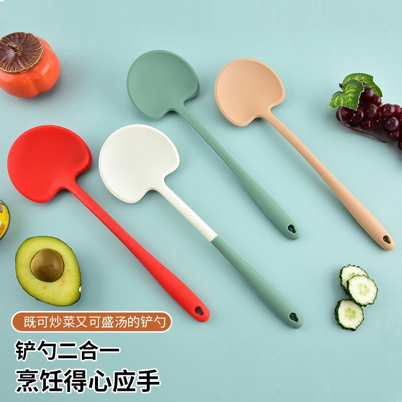 New Silicone Spatula for Home Use, Non-Stick, High-Temperature Resistant Kitchen Utensil, Soup Spoon, Mushroom Stir-Fry Spatula, Frying Spoon, Kitchen Tool