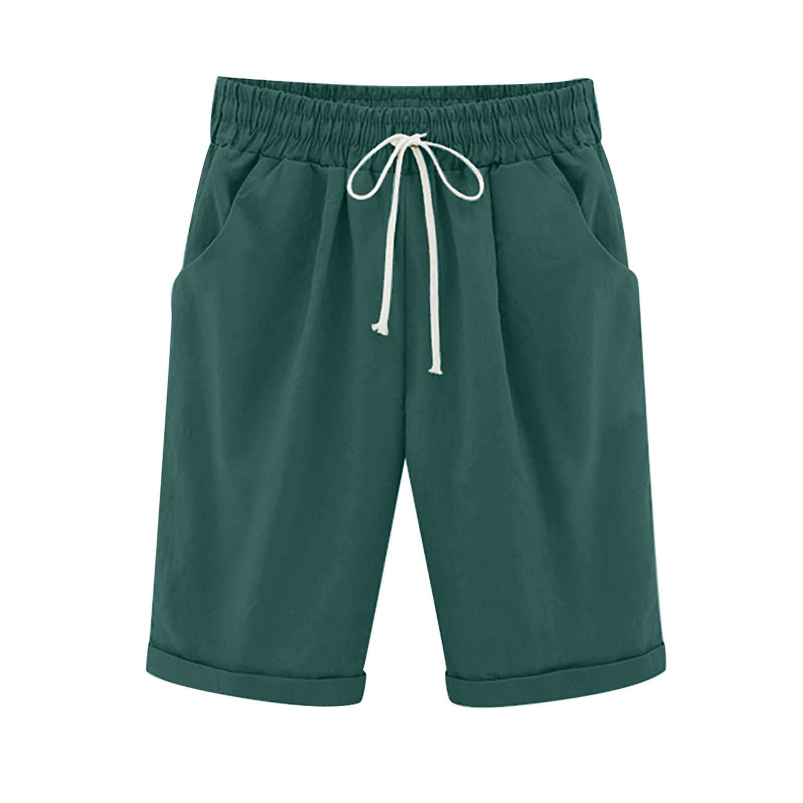 Cross-border European and American women's clothing Amazon independent station women's cotton and linen solid color pocket tether cropped pants casual pants in stock