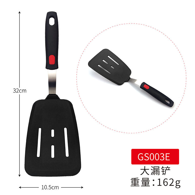 Cross-Border Silicone Cooking Utensils Non-Stick Pan Silicone Spatula Teppanyaki Cooking Spatula Pancake Tamagoyaki Spatula Leaking Spatula