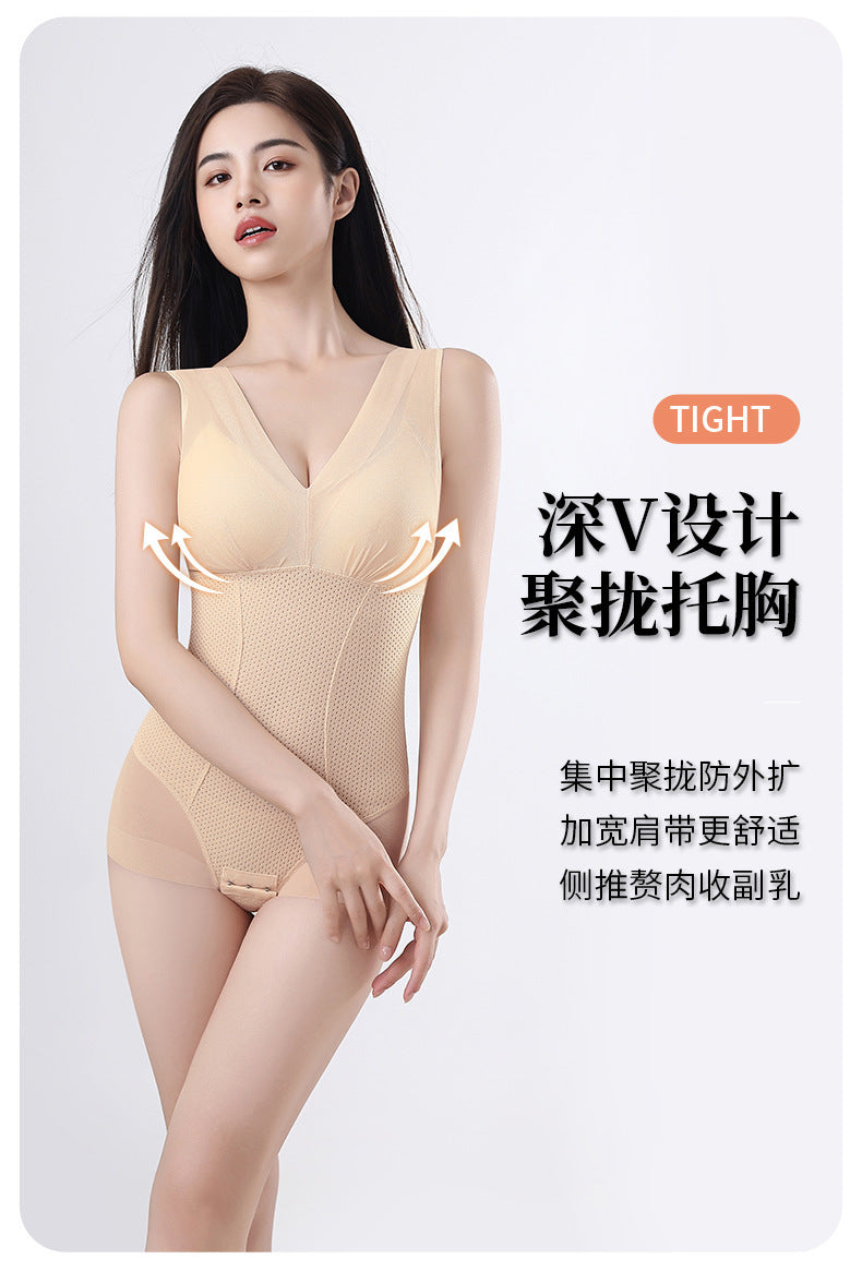 "Patented Products" Body Shaping Jumbo with Chest Pad Belly Tight Waist Beauty Women's Underwear Shaping Thin Hip-lifting