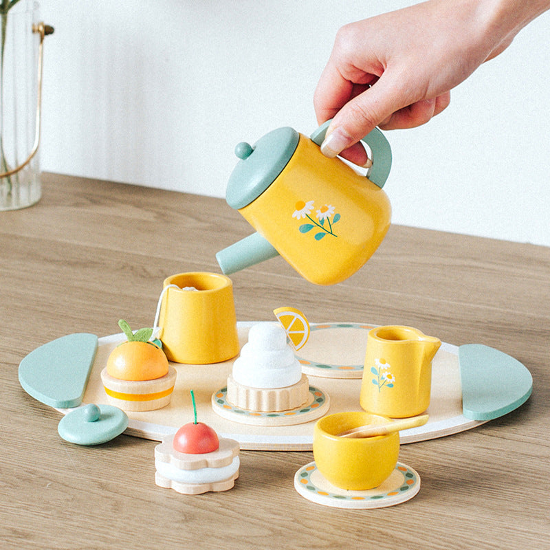 Cross-border New Products Wooden Children's Play-house Simulation Kitchen Toy Set Cooking Rice Cooking Kindergarten Interactive Toys
