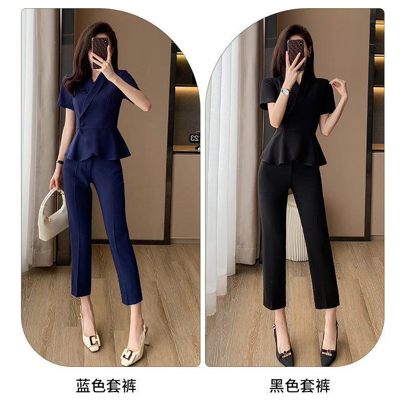 Professional Suit Women's Summer Thin Beautician High-end Beauty Salon Work Clothes Jewelry Store Tooling Formal Suit