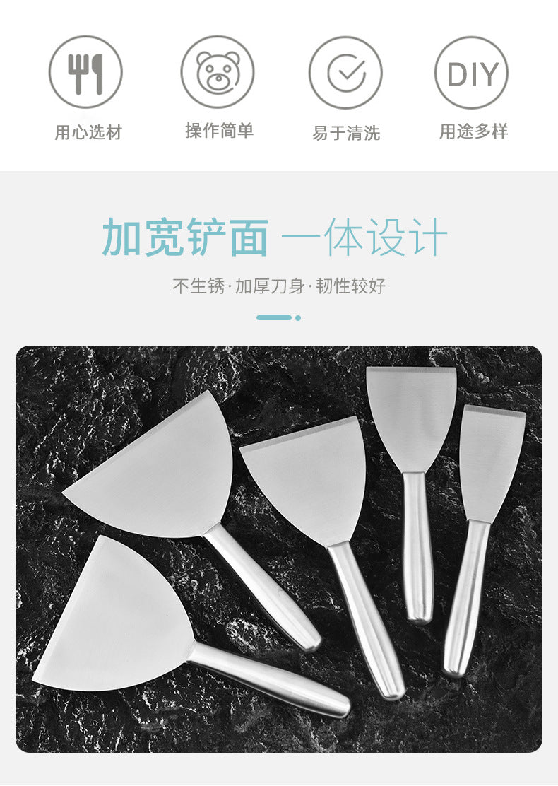 in stock Kitchen Japanese Cuisine Shovel Fried Steak Steak Grilled Shovel Stainless Steel Hollow Handle Pot Shovel Fried Teppanyaki Shovel