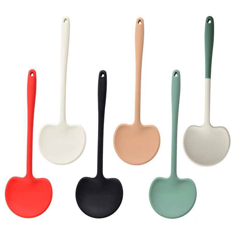 New Silicone Spatula for Home Use, Non-Stick, High-Temperature Resistant Kitchen Utensil, Soup Spoon, Mushroom Stir-Fry Spatula, Frying Spoon, Kitchen Tool