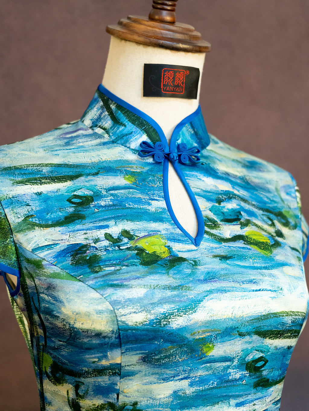 Hand-Painted Original Silk Cheongsam by Yan Yan, Sleeping Beauty Cheongsam, Elegant Silk Cheongsam, Personalized Customization