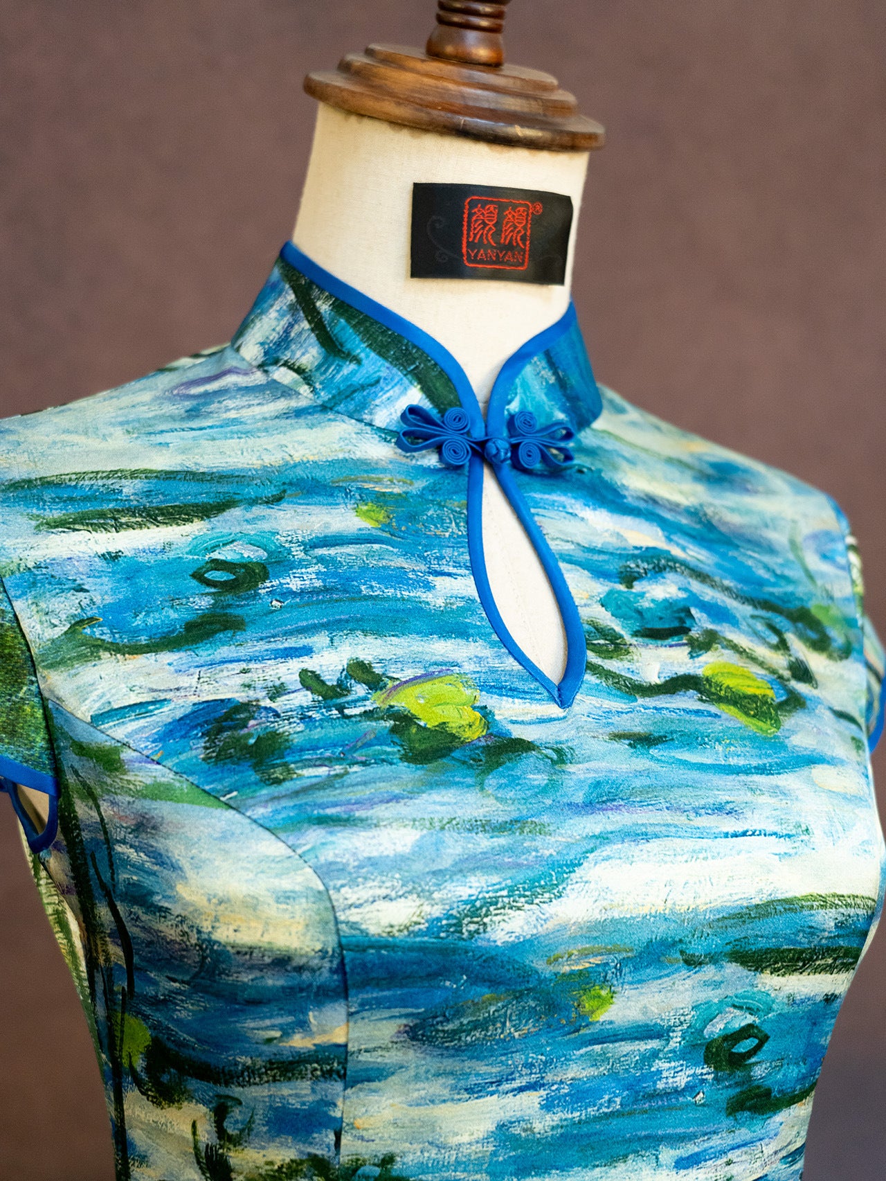 Hand-Painted Original Silk Cheongsam by Yan Yan, Sleeping Beauty Cheongsam, Elegant Silk Cheongsam, Personalized Customization