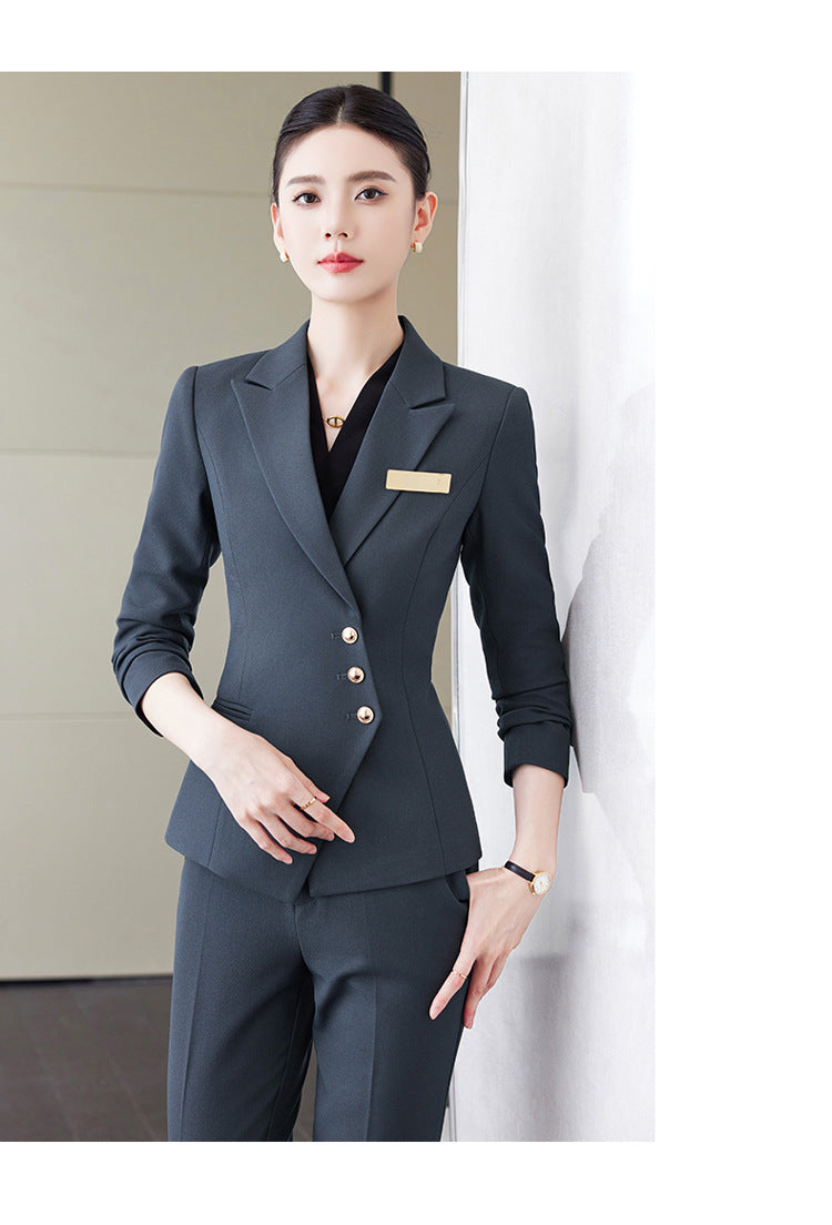 Professional Suit Pants for Women, Autumn Jewelry Store Front Desk Reception Work Uniform, Medical Beauty Club, Beauty Salon Secretary Workwear