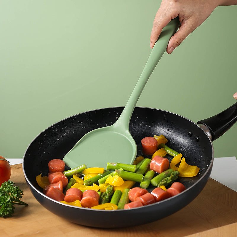 Acura Green Silicone Kitchenware Non-stick Cookware with Spade and Spoon Set Easy to Clean Kitchen Silicone Heat-resistant Kitchenware Five-piece Set