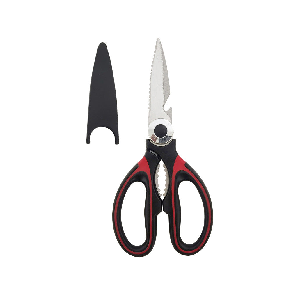 Multi-functional kitchen scissors household fish cutting vegetables roast meat chicken duck bones large stainless steel kitchen scissors wholesale