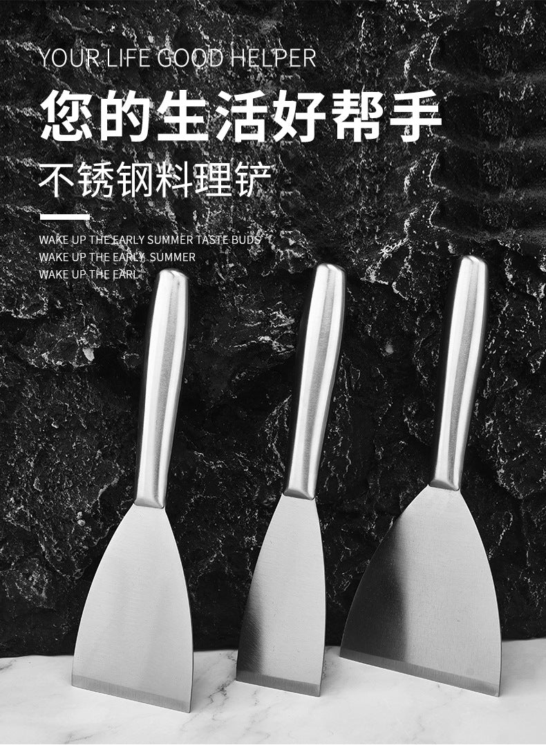 in stock Kitchen Japanese Cuisine Shovel Fried Steak Steak Grilled Shovel Stainless Steel Hollow Handle Pot Shovel Fried Teppanyaki Shovel