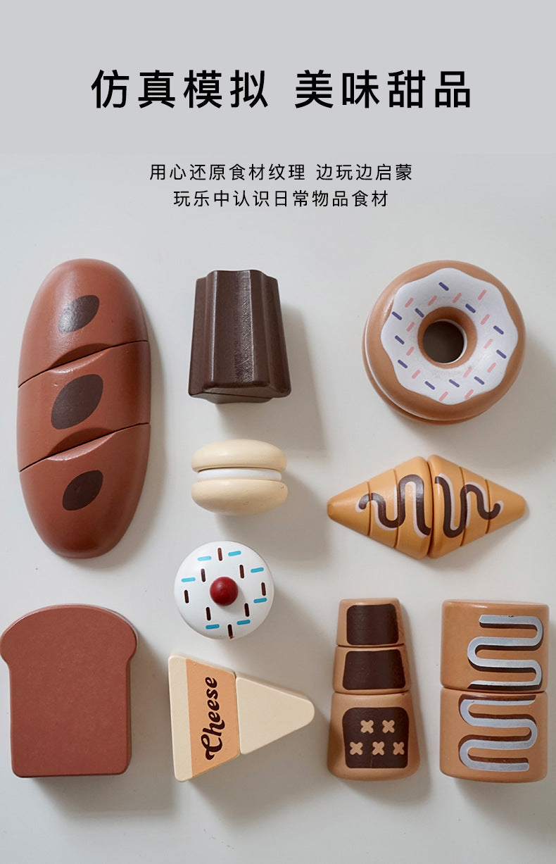 Export Nordic children's simulation food solid wood toys kitchen kitchenware magnet fruit and vegetable cutting toys