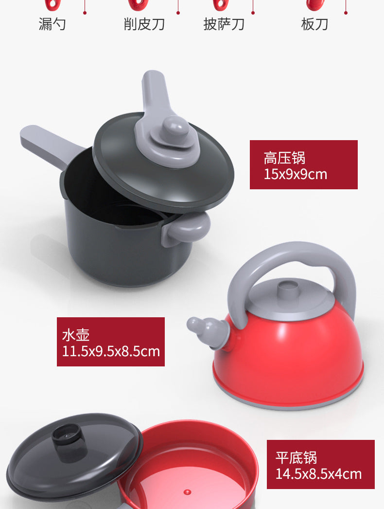 [Cross-border Exclusive] Simulation Kitchenette Cooking Kitchenware suit Fruit Chicing Music Cooking Induction Cooker to play house