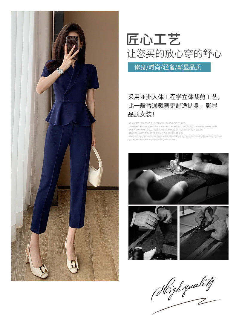 Professional Suit Women's Summer Thin Beautician High-end Beauty Salon Work Clothes Jewelry Store Tooling Formal Suit