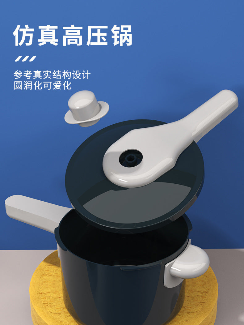 Cross-border simulation kitchenette cooking kitchenware suit fruit cutting music girls play house toys induction cooker cooking