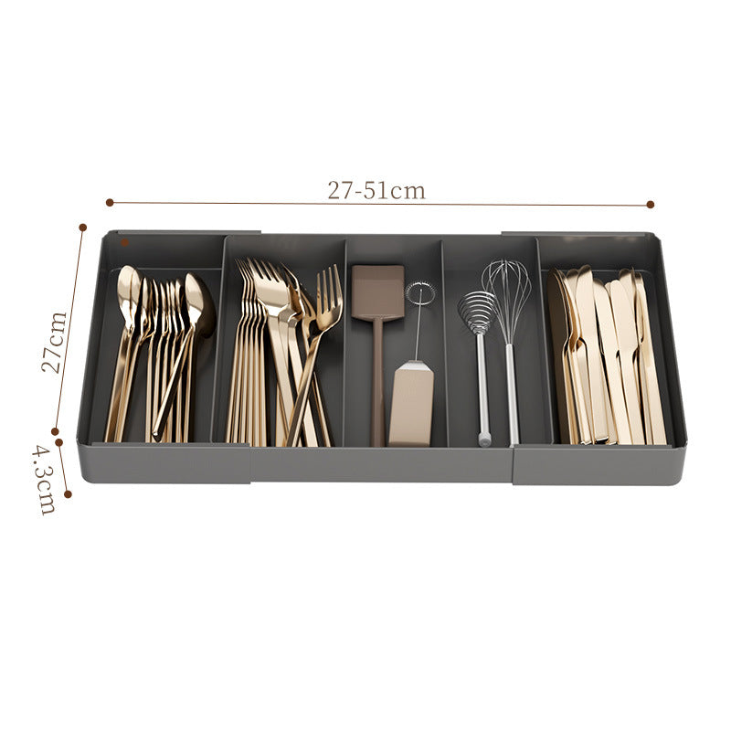 Kitchen Drawer Partition Tableware Storage Box Knife and Fork Chopsticks Storage Rack Kitchenware Storage Household Cabinet Built-in Partition