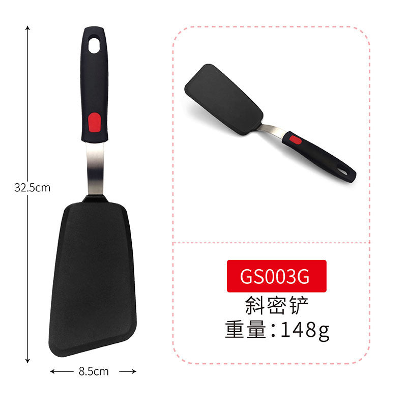 Cross-Border Silicone Cooking Utensils Non-Stick Pan Silicone Spatula Teppanyaki Cooking Spatula Pancake Tamagoyaki Spatula Leaking Spatula