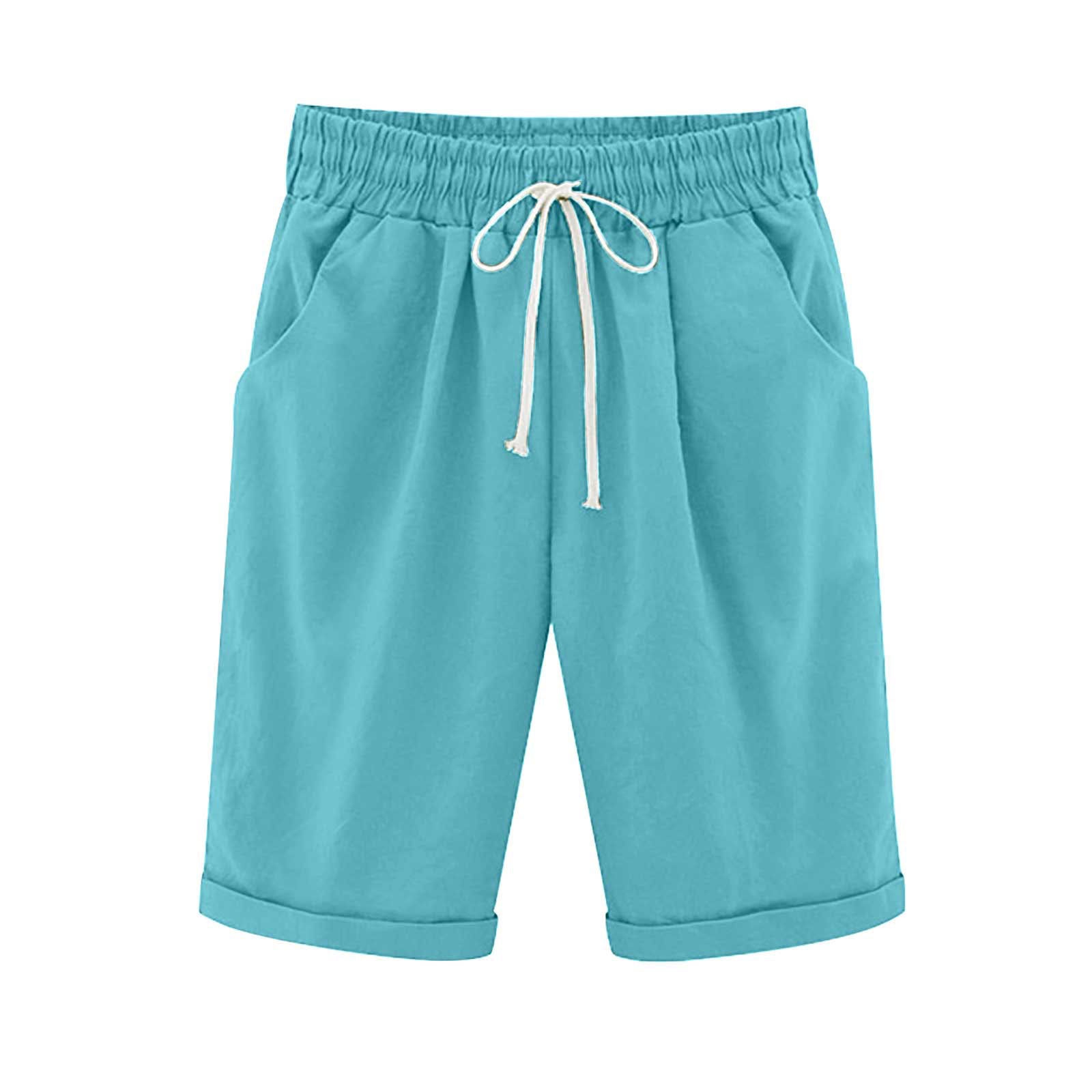 Cross-border European and American women's clothing Amazon independent station women's cotton and linen solid color pocket tether cropped pants casual pants in stock