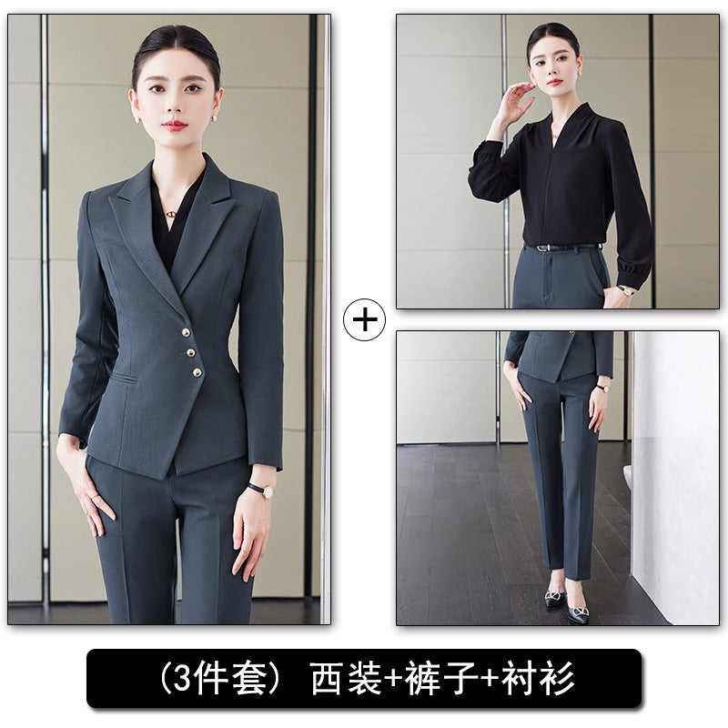 Professional Suit Pants for Women, Autumn Jewelry Store Front Desk Reception Work Uniform, Medical Beauty Club, Beauty Salon Secretary Workwear