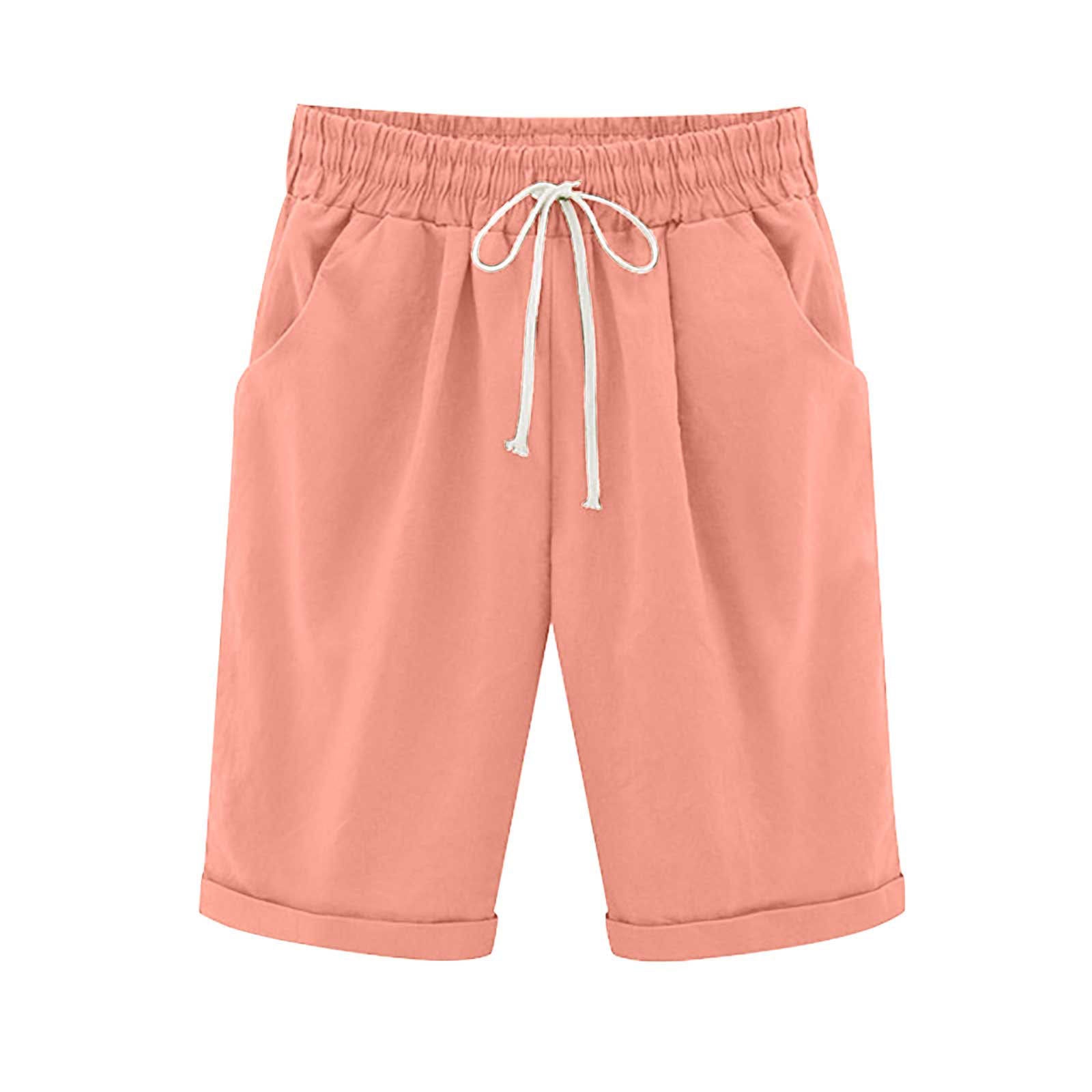 Cross-border European and American women's clothing Amazon independent station women's cotton and linen solid color pocket tether cropped pants casual pants in stock