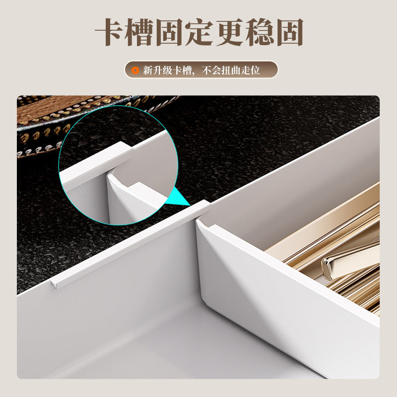 Kitchen Drawer Partition Tableware Storage Box Knife and Fork Chopsticks Storage Rack Kitchenware Storage Household Cabinet Built-in Partition