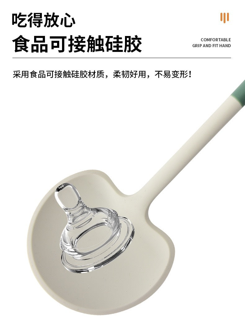 New Silicone Spatula for Home Use, Non-Stick, High-Temperature Resistant Kitchen Utensil, Soup Spoon, Mushroom Stir-Fry Spatula, Frying Spoon, Kitchen Tool