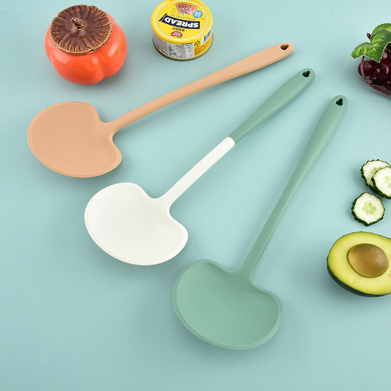 New Silicone Spatula for Home Use, Non-Stick, High-Temperature Resistant Kitchen Utensil, Soup Spoon, Mushroom Stir-Fry Spatula, Frying Spoon, Kitchen Tool