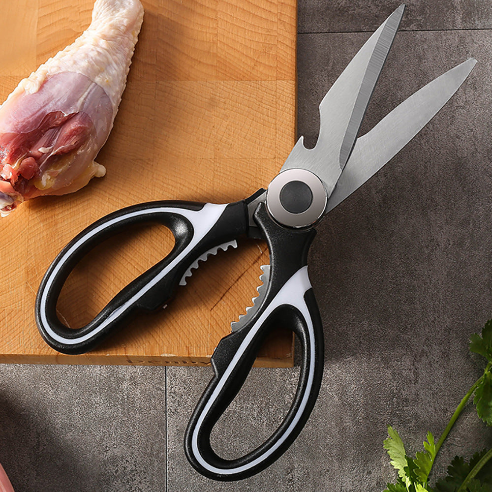 Multi-functional kitchen scissors household fish cutting vegetables roast meat chicken duck bones large stainless steel kitchen scissors wholesale