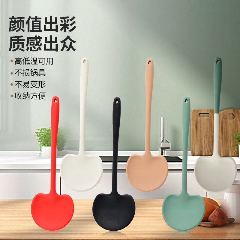 New Silicone Spatula for Home Use, Non-Stick, High-Temperature Resistant Kitchen Utensil, Soup Spoon, Mushroom Stir-Fry Spatula, Frying Spoon, Kitchen Tool