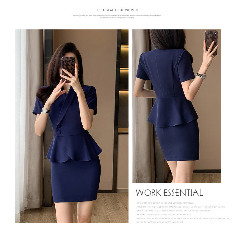 Professional Suit Women's Summer Thin Beautician High-end Beauty Salon Work Clothes Jewelry Store Tooling Formal Suit