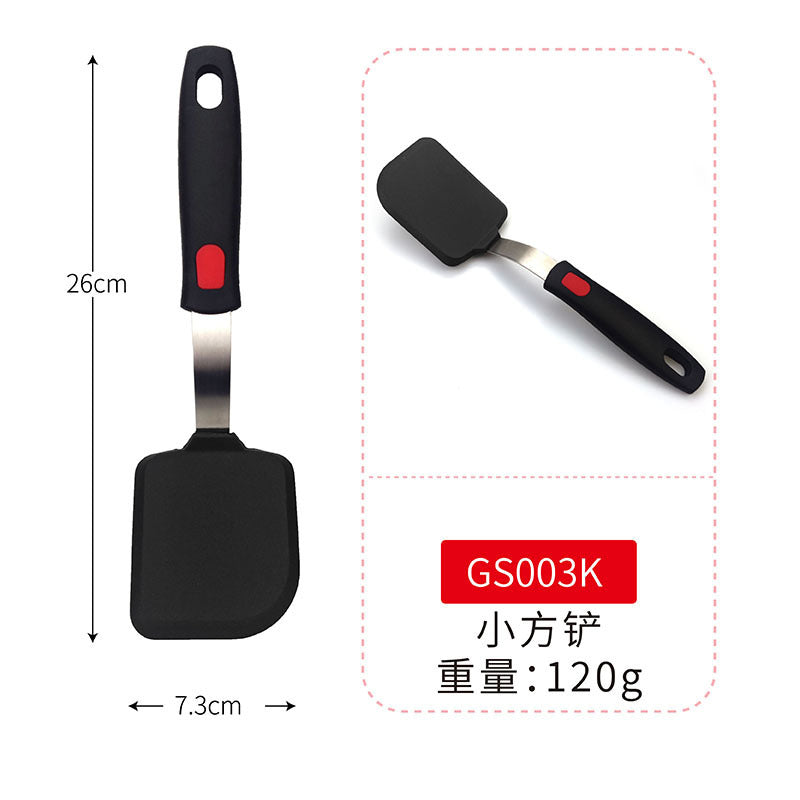 Cross-Border Silicone Cooking Utensils Non-Stick Pan Silicone Spatula Teppanyaki Cooking Spatula Pancake Tamagoyaki Spatula Leaking Spatula