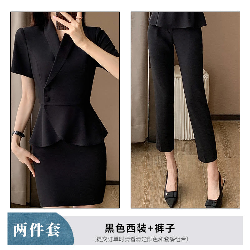 Professional Suit Women's Summer Thin Beautician High-end Beauty Salon Work Clothes Jewelry Store Tooling Formal Suit