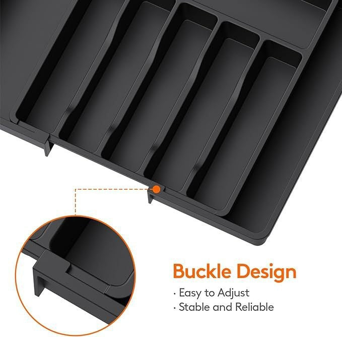 TEMU Cross-border New Expandable Utensil Tray Extended Tableware Storage Box Home Amazon