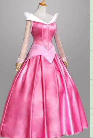 Halloween Adult Fairy Tale Cinderella Cinderella Long Dress Sleeping Beauty Le Pei Long Hair Princess Dress Stage Performance Costume