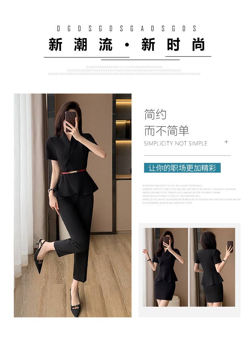 Professional Suit Women's Summer Thin Beautician High-end Beauty Salon Work Clothes Jewelry Store Tooling Formal Suit