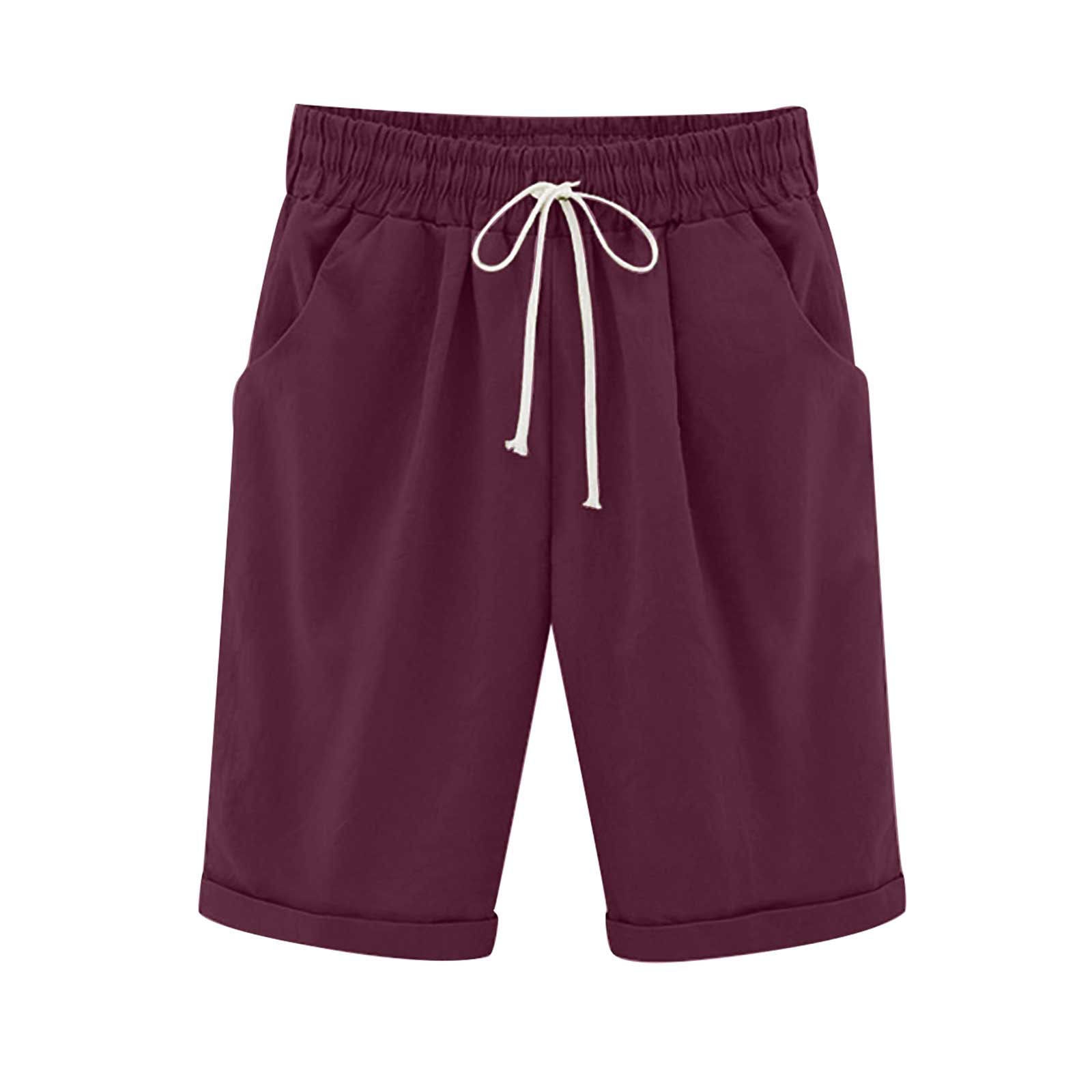 Cross-border European and American women's clothing Amazon independent station women's cotton and linen solid color pocket tether cropped pants casual pants in stock