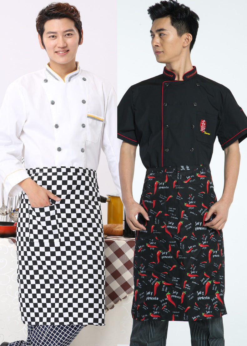 Chef work clothes apron half-length men's and women's hotel restaurant restaurant kitchen catering business special half-waist