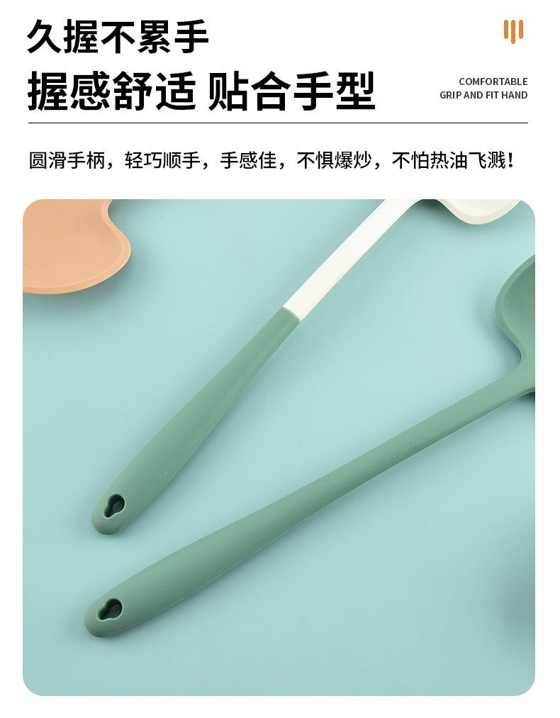 New Silicone Spatula for Home Use, Non-Stick, High-Temperature Resistant Kitchen Utensil, Soup Spoon, Mushroom Stir-Fry Spatula, Frying Spoon, Kitchen Tool