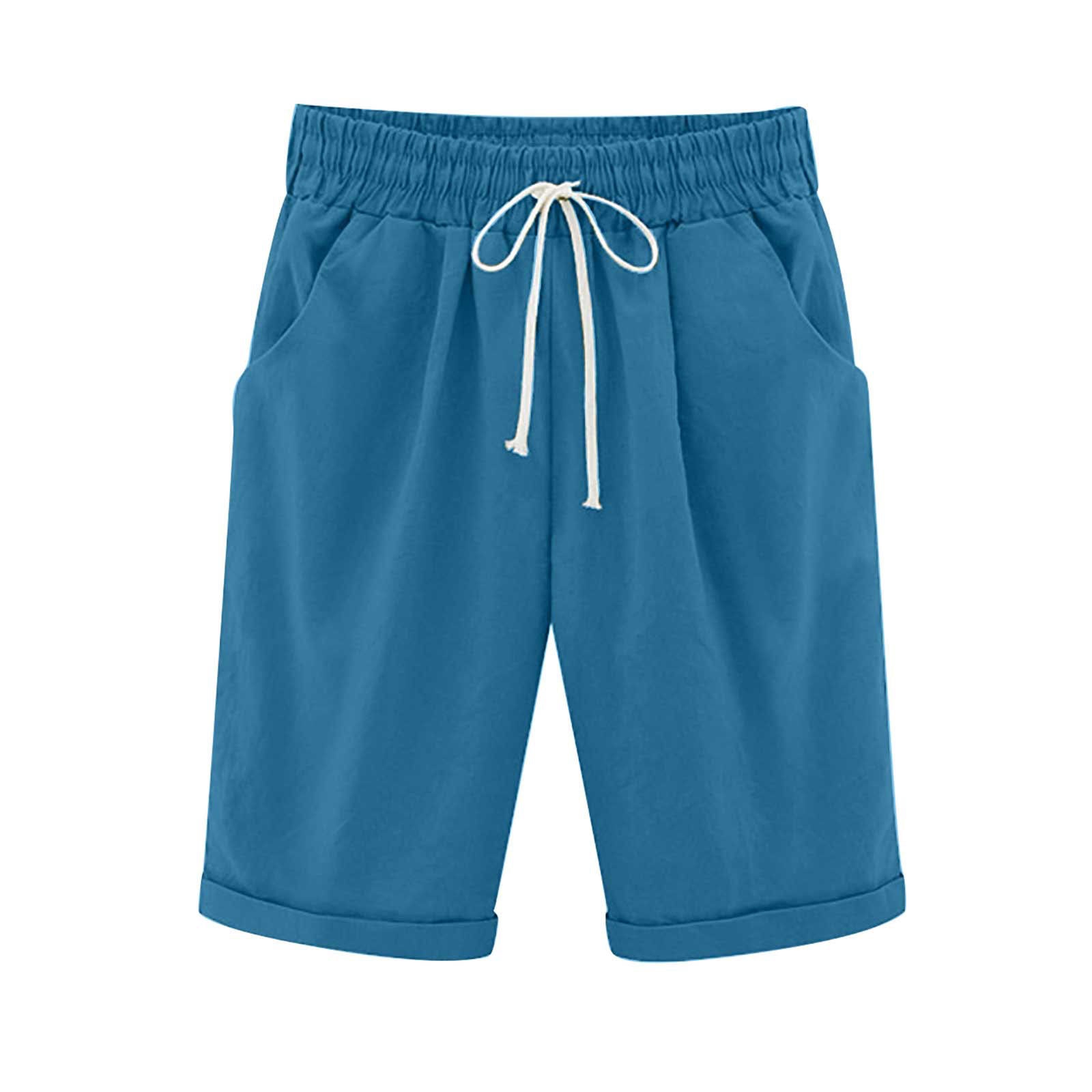 Cross-border European and American women's clothing Amazon independent station women's cotton and linen solid color pocket tether cropped pants casual pants in stock